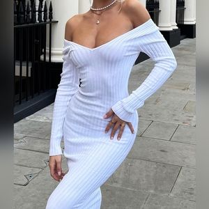 White Midi Sweater Dress